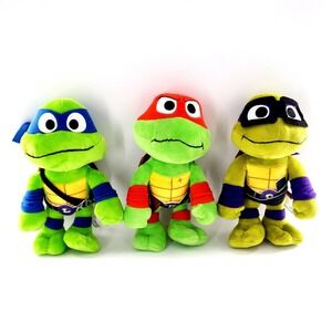 Teenage Mutant Ninja Turtles Mutant Mayhem Plush Lot Of 3 Leo, Raph, Don